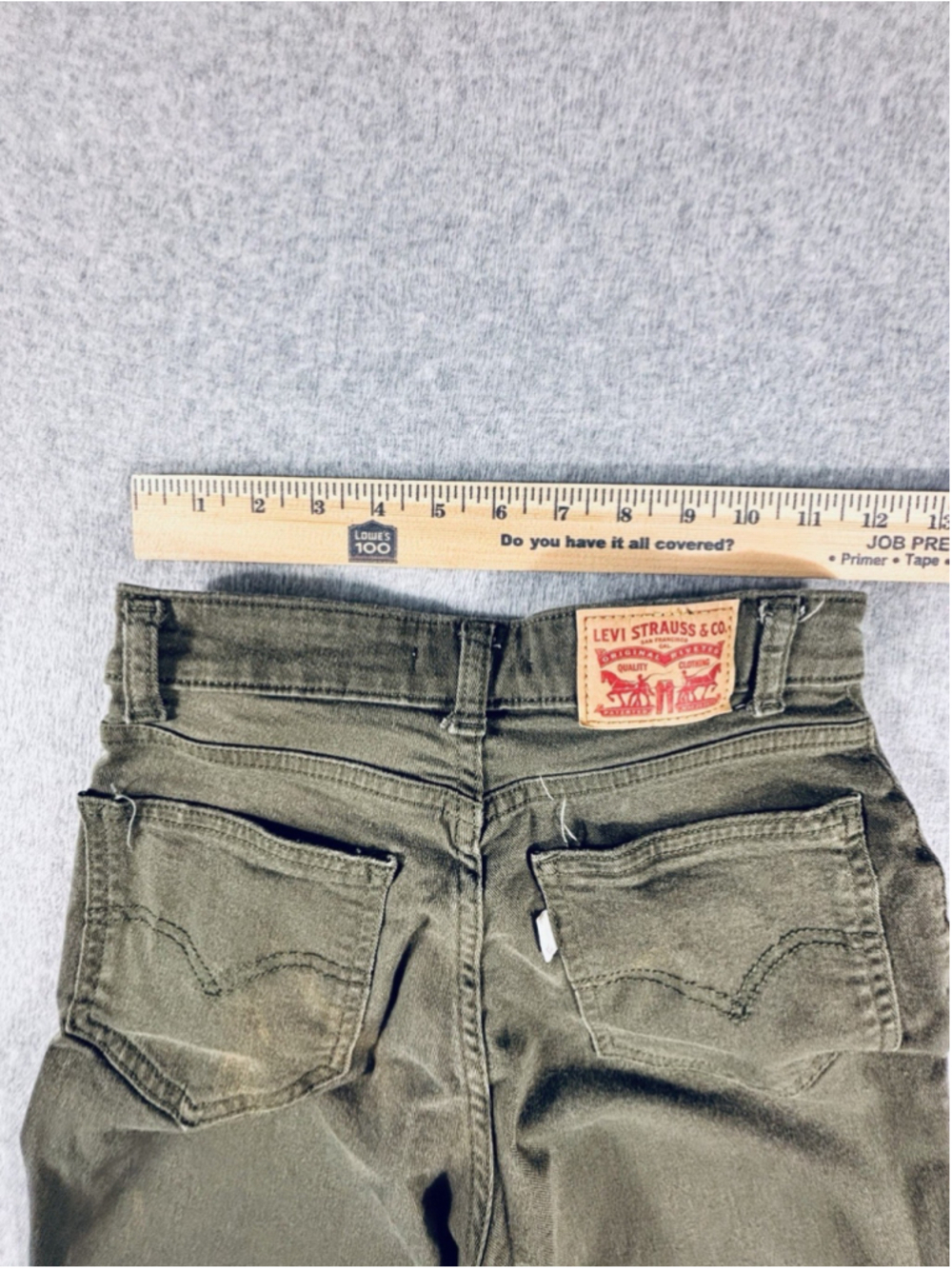 Levis 721 High Rise Skinny Jeans Womens W25 L30 Olive Green Stretch Pants - Picture 8 of 11